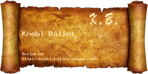 Knebl Bálint névjegykártya